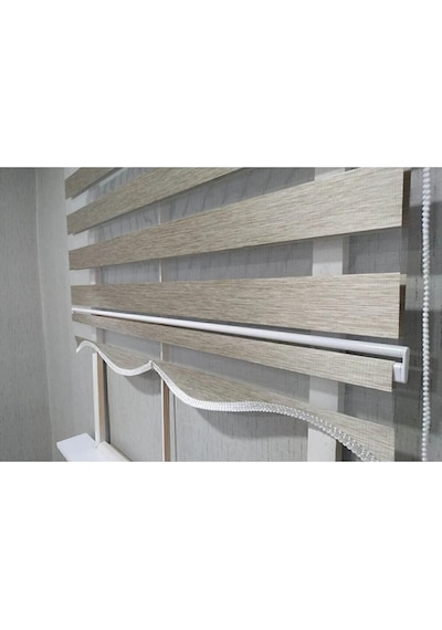 Bambu Kahverengi R-07 Zebra Perde Etek Dilimli  Alüminyum Kasa Kahverengi 10 x 100