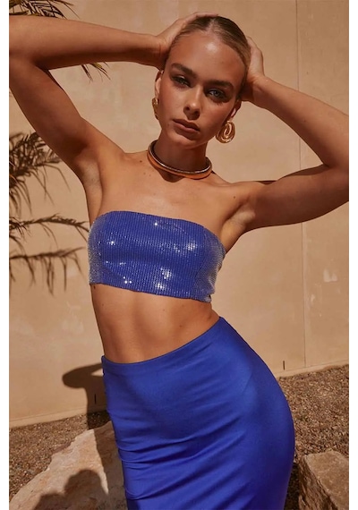 Aymer Arista Bandeau: Şık Ve Glitterlı Strapless Üst İle Kombinleyin Çok Renkli