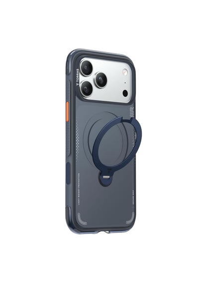 Torras Apple iPhone Uyumlu 17 Pro Max O Stand Spin Air Serisi Magsafe Kılıf Lacivert
