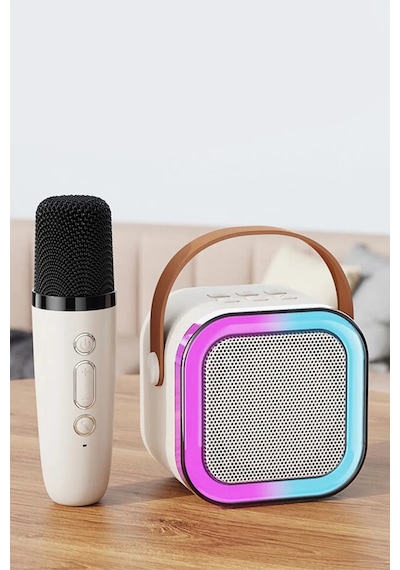 K12 Taşınabilir Kablosuz Mikrofonlu Karaoke Mini Bluetooth Hoparlör