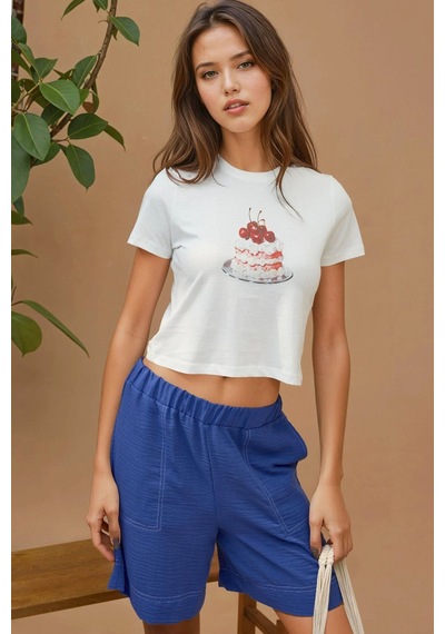 Hiccup Baskı Detaylı Regular Fit Bisiklet Yakalı %100 Pamuklu Crop T-shirt Kırmızı Hiccup Baskı Detaylı Regular Fit Bisiklet Yakalı %100 Pamuklu Crop T-shirt Kırmızı