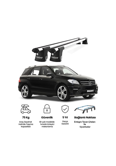 Trio-ı Mercedes-benz M W166 2011-2015 Uyumlu Kilitli Ara Atkı 135cm Port Bagaj Tavan Barı