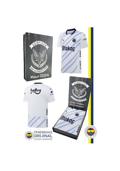 Fenerium Fenerbahçe 24/25 Beyaz Forma Kişiye Özel Ahşap Kutulu 057 Beyaz