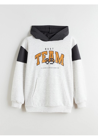 LC Waikiki Lcw Kids Gri Kapüşonlu Erkek Çocuk Eşofman Takım Lıght Grey Melan
