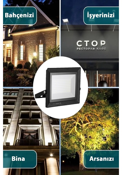 Astec Led Projektör 100 W Gün Işığı Ip 65 Su-toz Geçirmez Smd Led Yüksek Işık 3000k
