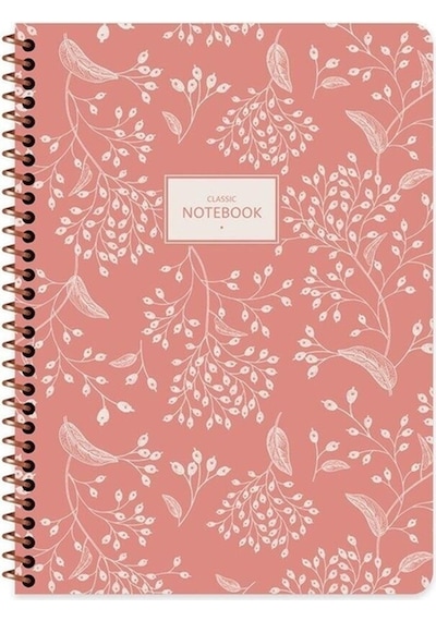 Çizgili 16x22 Cm 80 Yaprak Karton Kapak Telli Defter 60 Gram Beyaz Sayfa Pastel Pembe