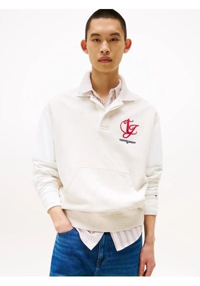 Tommy Hilfiger Tjm Rlx Colorblock M, Ae3 Krem Erkek Sweatshirt