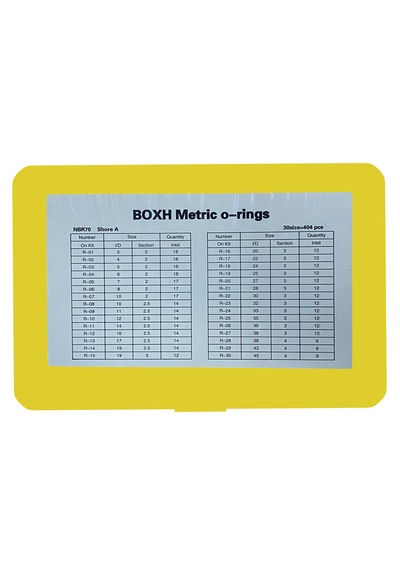 Box-h O-ring Seti, 404 Parça 30 Ölçü Metrik Kit