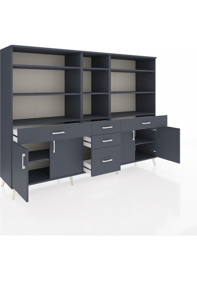 Hyperion Dolap 11 Raflı 5 Çekmeceli 4 Kapaklı 220x44x163 Antrasit Antrasit-antrasit Hyperion Dolap 11 Raflı 5 Çekmeceli 4 Kapaklı 220x44x163 Antrasit Antrasit-antrasit