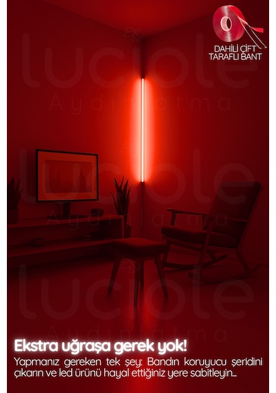 Mood Light Serisi 100 Cm Rgb Duvar Led Bar - Kumandalı Tak Çalıştır Atmosfer Işığı