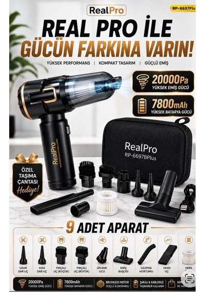 Junglee 20.000pa Yeni Nesil Araç Içi Süpürge Rp-6697b Plus Yeni Model Ekranlı Vakumlama Ve Çekme 0 - 250 Watt