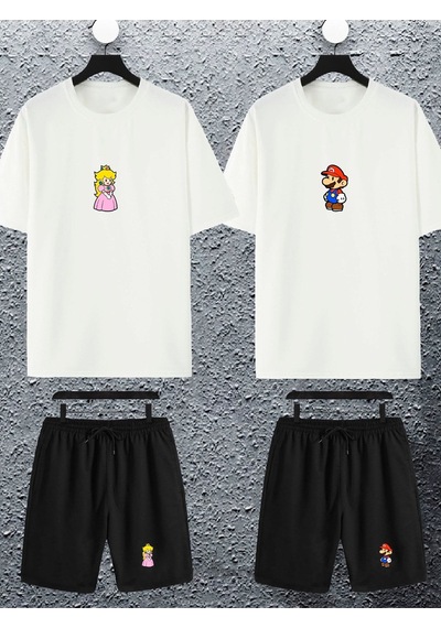 Unisex Kadın Erkek Süper Mario Ve Prenses Baskılı Sevgili Çift Kombini Tasarım Oversize Tshirt Şort Siyah Beyaz Mck2349 Siyah Beyaz Unisex Kadın Erkek Süper Mario Ve Prenses Baskılı Sevgili Çift Kombini Tasarım Oversize Tshirt Şort Siyah Beyaz Mck2349 Siyah Beyaz