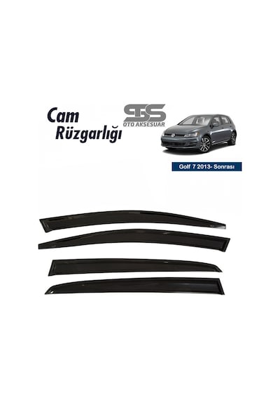 Cam Rüzgarlığı Volkswagen Golf 7 2013 Sonrası Mügen Tip Piano Black (STS OTO AKSESUAR)