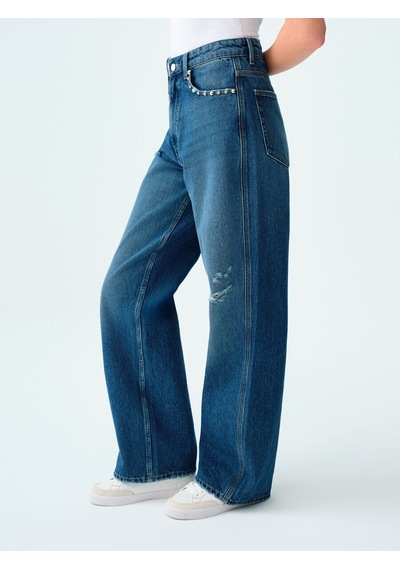 LOFT Wide Leg Regular Fit Kadın Pantolon Lf2037508 Q1.v1 Denim
