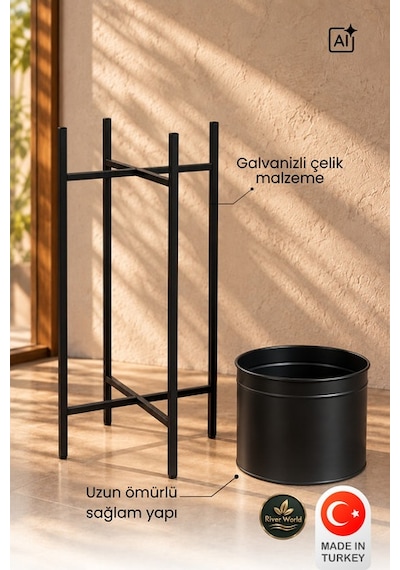 River World Çiçeklik Rengi Siyah Saksılığı Tek