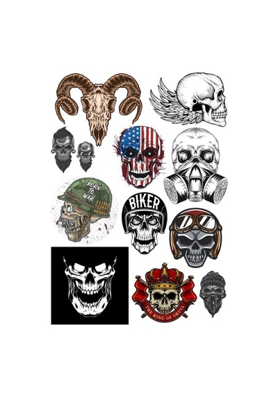 Kuru Kafalar Sticker Set-1 14 Parça Telefon, Tablet, Defter, Laptop Sticker