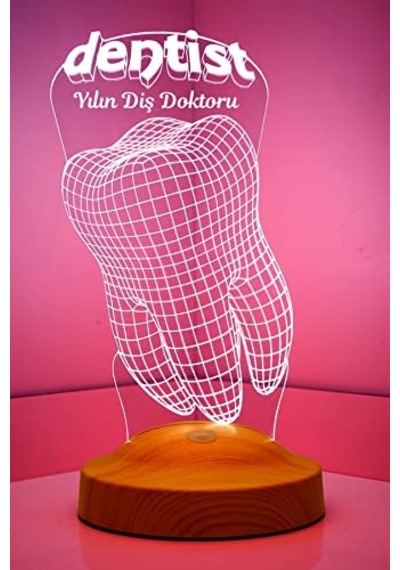 Diş Hekimi İçin 3d Dentist Led Lamba - Diş Doktoruna Özel Hediyesi Kişiye Özel Tasarım Diğer