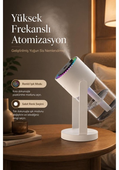 Hava Nemlendiricisi Buhar Makinesi Işıklı Yıldız Projektör Humidifier Cl28 Beyaz