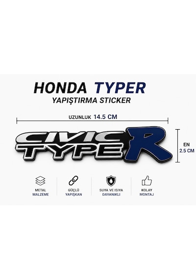 Honda Type R Bagaj / Panjur Amblemi Sportif Tasarım 0