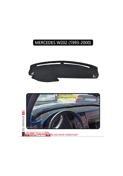 Mercedes W202 1993-2000torpido Koruma Halısı Siyah Kenar