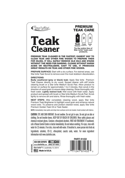 Starbrite - Premium Tik Temizleyici - 1. Adım 950 Ml : Zımparaya Son, Grileşmiş Ahşaplarını