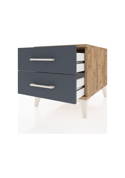 Kronos Komodin 2 Çekmeceli 44x59x48 Çam-antrasit Çam