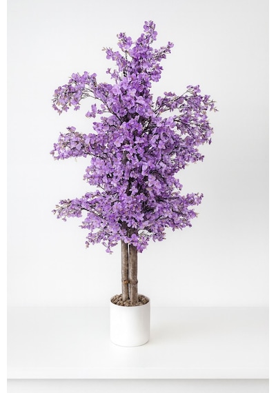 Yapay Çiçekçiniz Yoğun Yapraklı 100 Cm Yapay Sakura Bahar Dalı Ağacı Premium Lila
