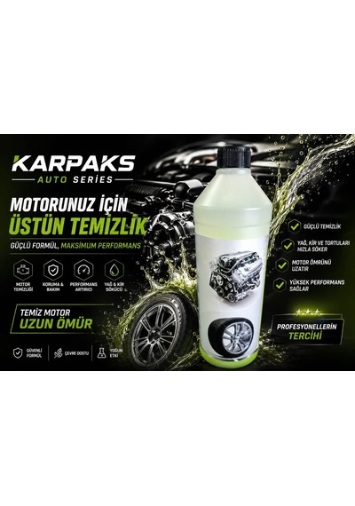 Karpaks Motor Temizleyici 1 Lt Yağ Ve Kir Sökücü Profesyonel Motor Bakım Ürünü