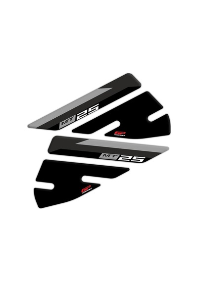 GP Kompozit Yamaha MT-25 2015-2019 Uyumlu Tank Pad Seti Siyah-Gri