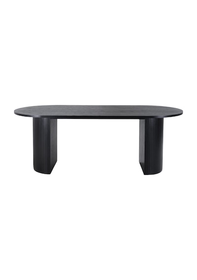 Zeno Oval Ahşap Bohem Yemek Masası 90x200 Siyah
