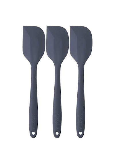 3lü Gri Silikon Spatula Seti Isıya Dayanıklı Yanmaz Yapışmaz