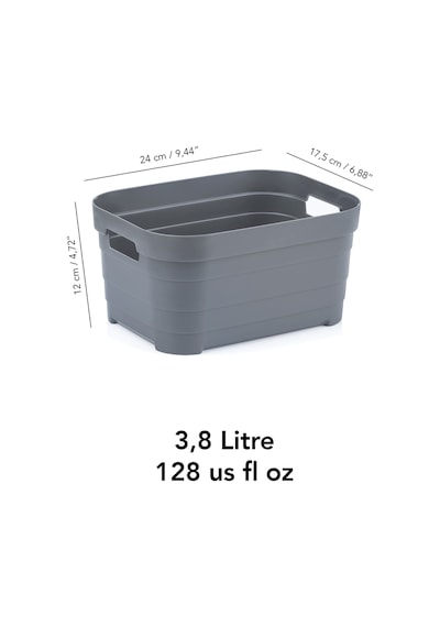 5'li 3800 Ml Buzdolabı Düzenleyici - Mutfak Banyo Dekoratif Dolap İçi Çok Amaçlı Organizer Antrasit Antrasit