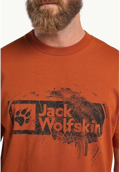 Jack Wolfskin Brand T M Erkek T-shirt-29684 Turuncu