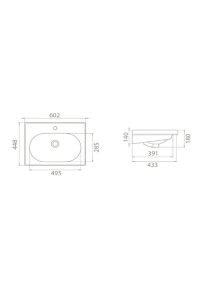Turkuaz Seramik Cerastyle Damlalıklı Arya Lavabo 60CM Hariç