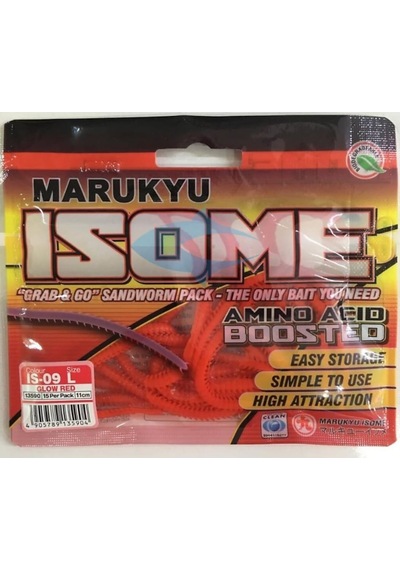 Marukyu Power Isome L Silikon Yem : Glow Red