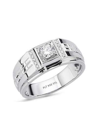 0,36 Ct Pırlantalı Platin Erkek Yüzük