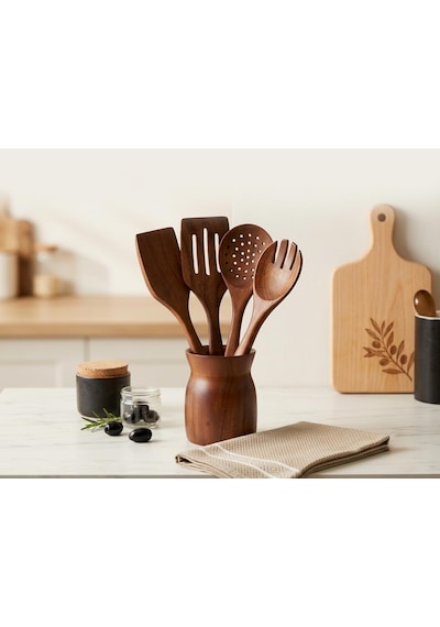 Premium Akasya Ağacı Mutfak Gereçleri Seti - 4 Parça Kaşık/spatula Seti Ve Şık Ahşap Tutucu - Gıdayla Temasa Uygun, Doğal Ve Antibakteriyel - Mutfak İçin Ergonomik Tasarım Premium Akasya Ağacı Mutfak Gereçleri Seti - 4 Parça Kaşık/spatula Seti Ve Şık Ahşap Tutucu - Gıdayla Temasa Uygun, Doğal Ve Antibakteriyel - Mutfak İçin Ergonomik Tasarım