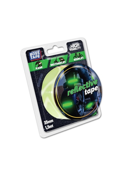 Boss Tape Reflektif Bal Petegi Desenli Fosforlu Bant, 35 Mm X 1.5 M, Yesil