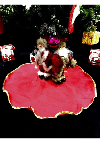 Yılbaşı Ağaç Altı Örtüsü Kırmızı 90 90 Yılbaşı Ağaç Altı Örtüsü Noel Çam Ağaç Altı Örtüsü
