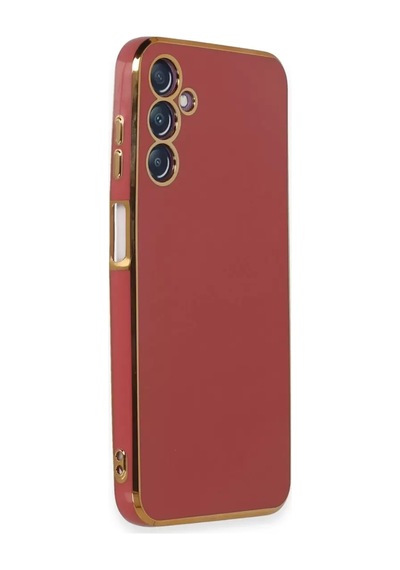 Samsung Uyumlu Galaxy M14 5g Kılıf Volet Silikon - Kırmızı Renkli