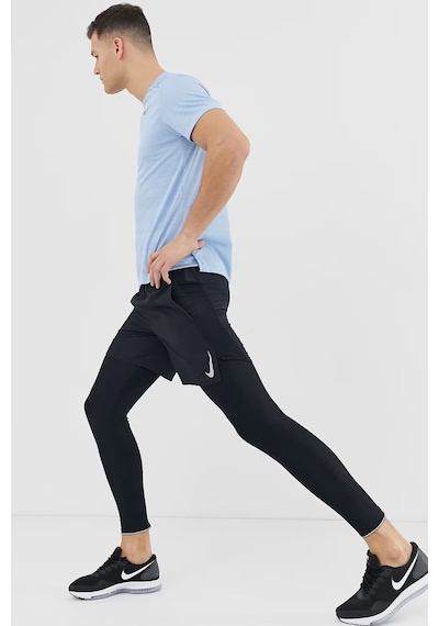 Nike Dri Fit Mobility Running Men' Tight Leggings Erkek Reflektörlü Koşu Tayt Siyah