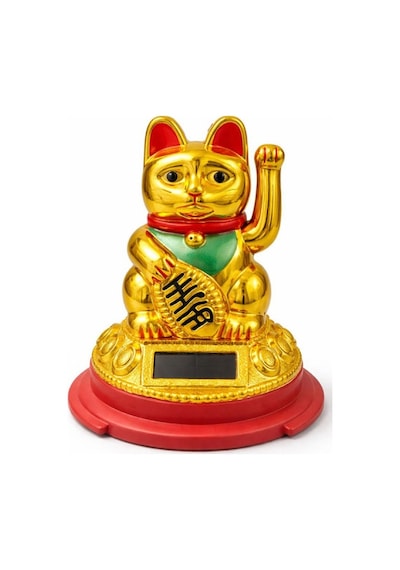 Güneş Enerjili Pati Salayan Şans Kedisi Maneki Neko Çok Renkli