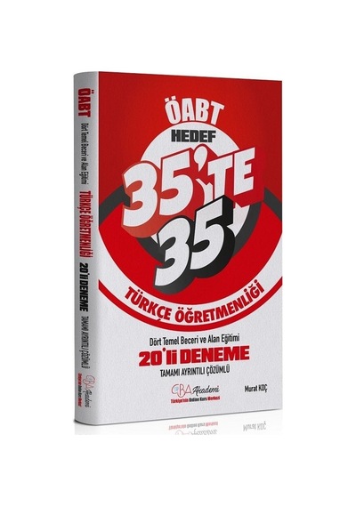 Cba Yayınları Öabt Türkçe Dört Temel Beceri Ve Alan Eğitimi 35 Te 35 20 Deneme Çözümlü - Murat Koç