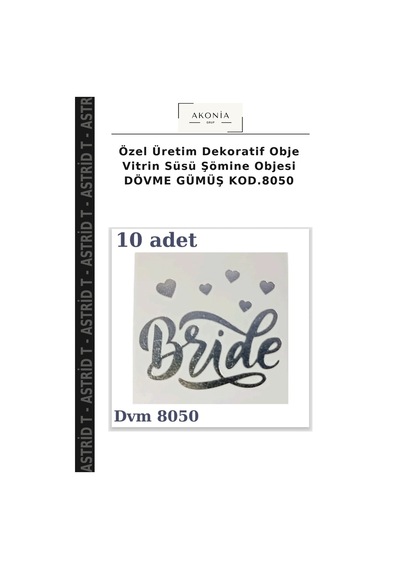 Özel Üretim Dekoratif Obje Vitrin Süsü Şömine Objesi Dövme Gümüş Kod.8050