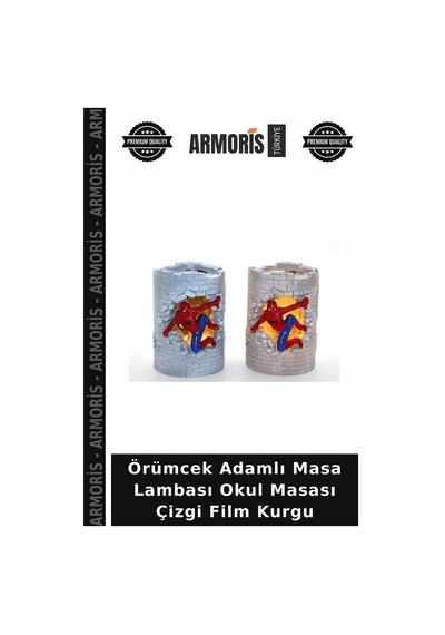 Örümcek Adamlı Masa Lambası Okul Masası Çizgi Film Kurgu Çok Renkli