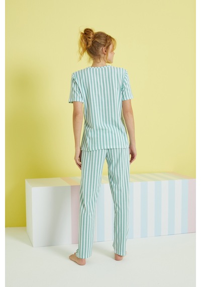 Siyah İnci Örme Pijama Takım 24107096 Çok Renkli