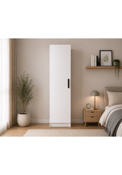 Gani Home Selen Tek Kapaklı Raflı Gardırop M-1 Çok Amaçlı Elbise Dolabı Suntalam