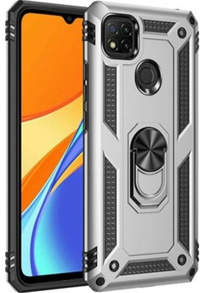 Xiaomi Redmi 9C Kilif Yüzüklü Standli Manyetikli Armor Zirh Kilif 478205544