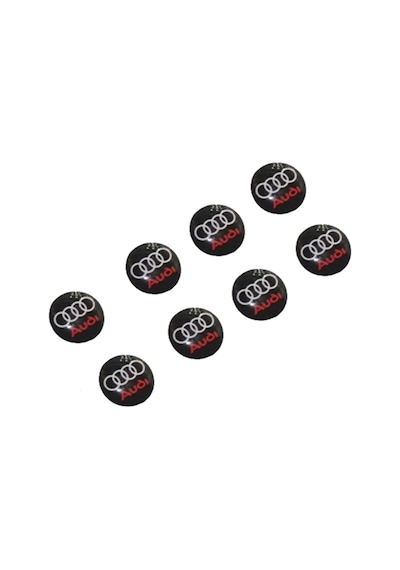 Audi Logo Jant Torpido Direksiyon Damla Sticker Logo Seti 8 Adet