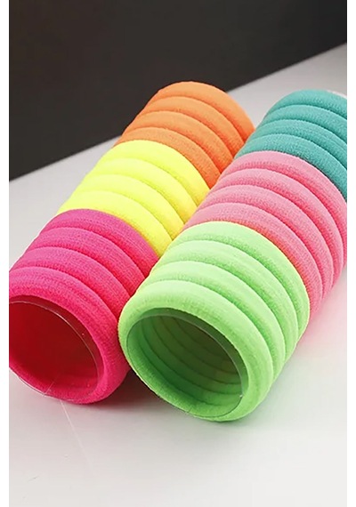 30 Adet Neon Renkler Lastik Toka Havlu Toka Esnemez Sert Lastik Kaliteli Renkli Karışık